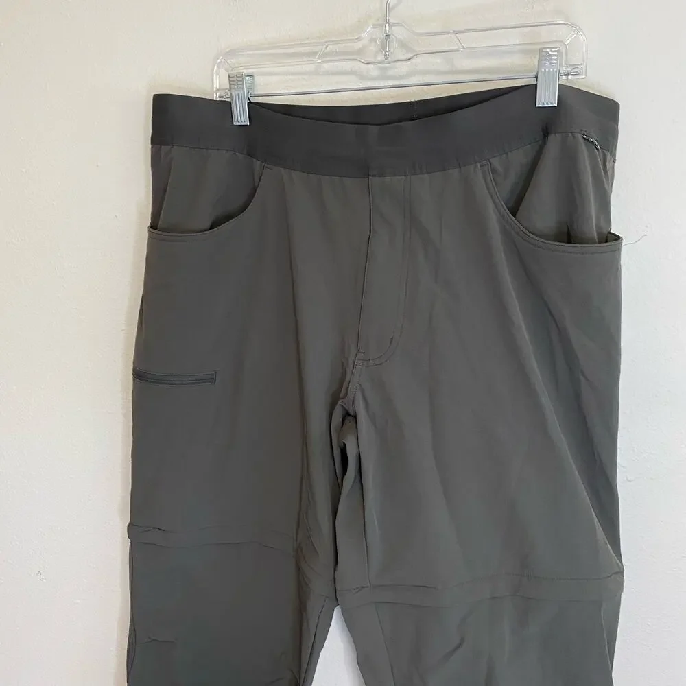 REI Co-op Men's Pants Sahara Guide Convertible Pants Zip‎ Off Green Hiking 2XL